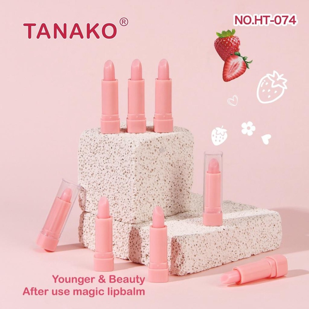 現貨 正版公司貨中文標已登錄 TANAKO Stawberry Lip Balm 草莓優格護唇膏 一盒10入-細節圖2