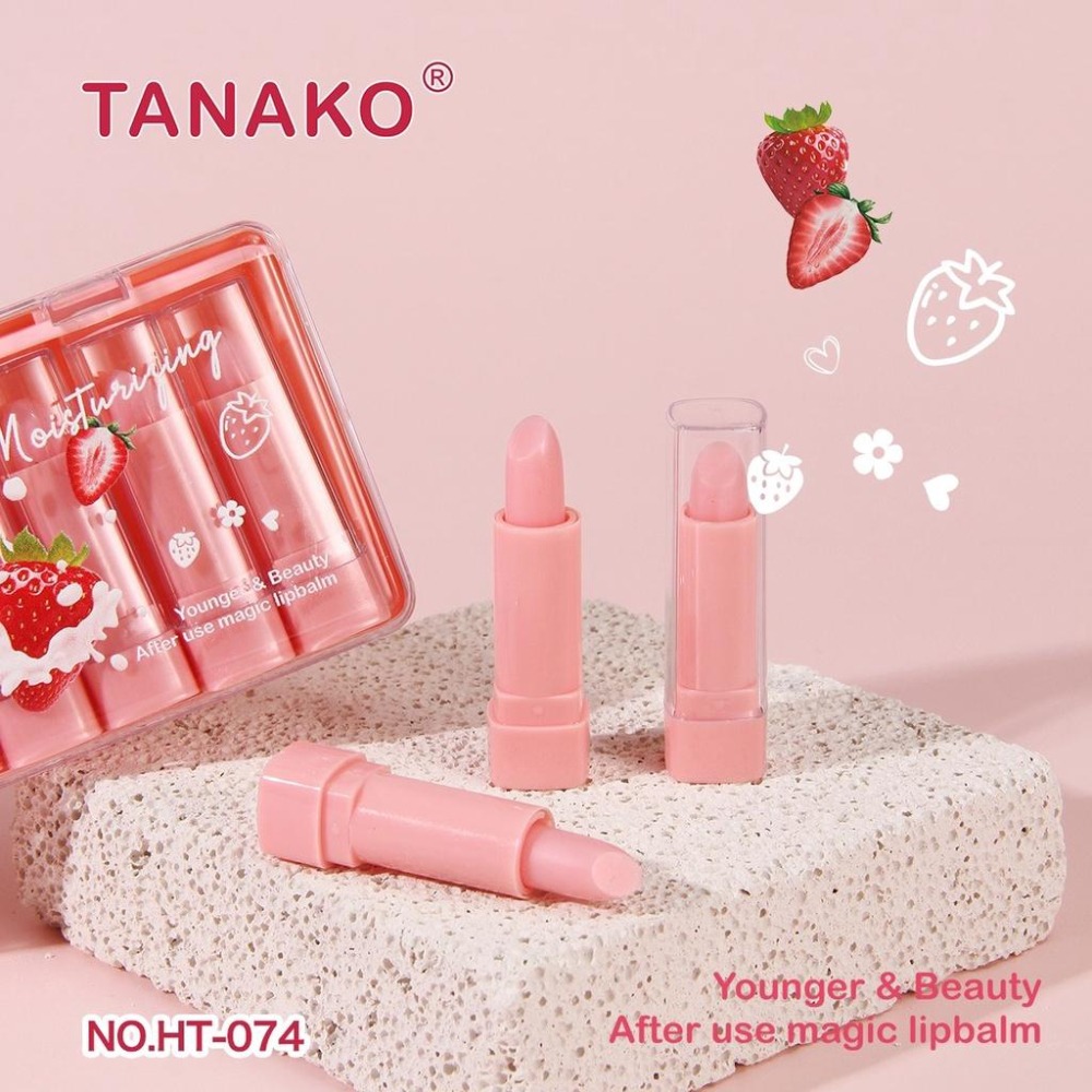 現貨 正版公司貨中文標已登錄 TANAKO Stawberry Lip Balm 草莓優格護唇膏 一盒10入-細節圖3