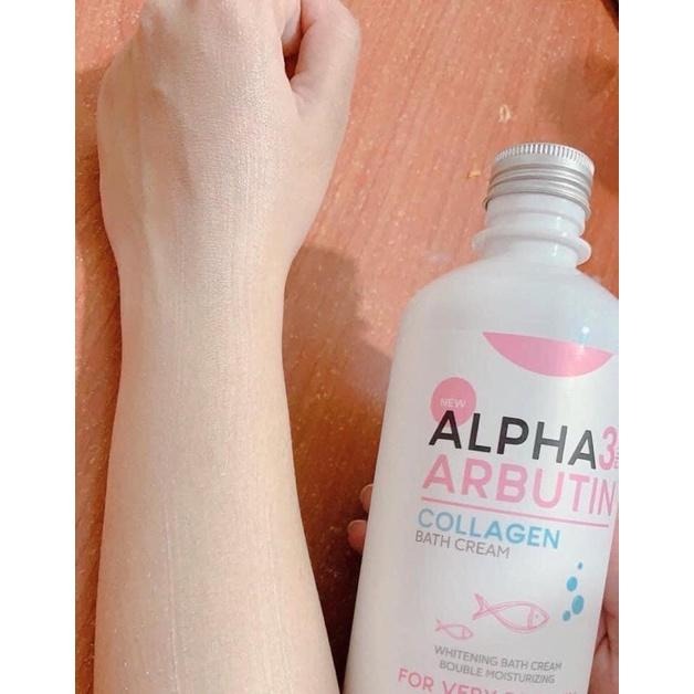正版公司貨中文標已登錄 Alpha Arbutin Collagen Bath Cream 450ml pemutih-細節圖3