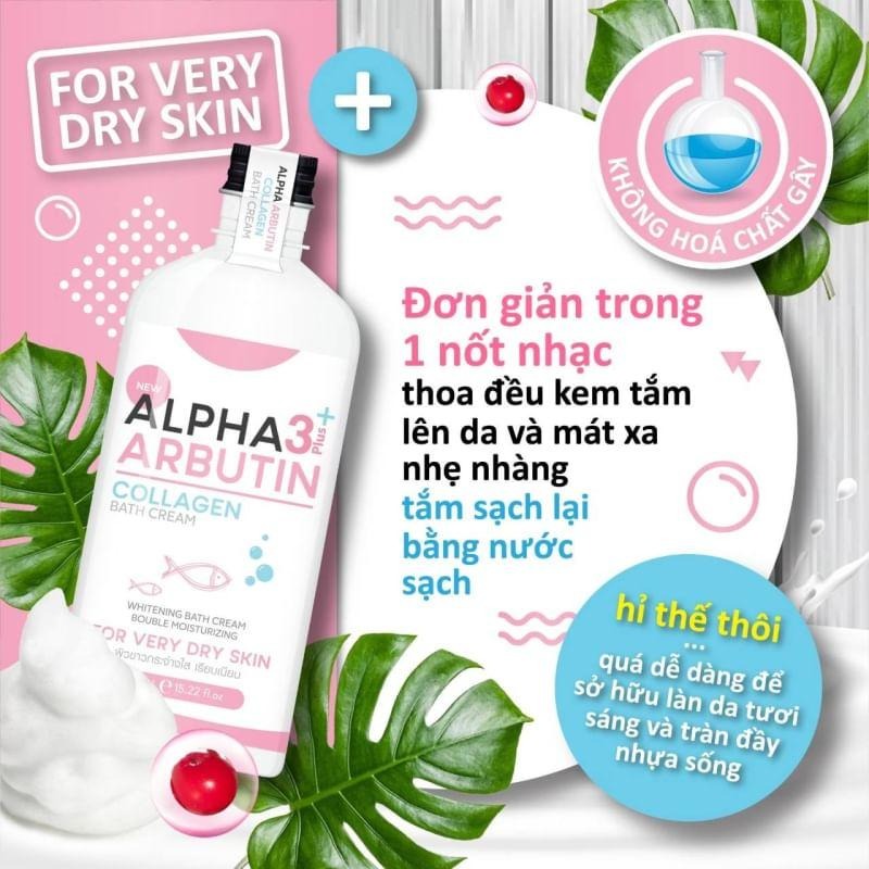 正版公司貨中文標已登錄 Alpha Arbutin Collagen Bath Cream 450ml pemutih-細節圖4