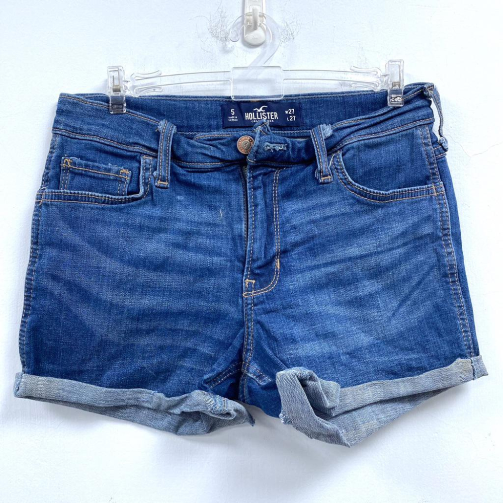 女-石洗彈力牛仔短褲-細節圖3