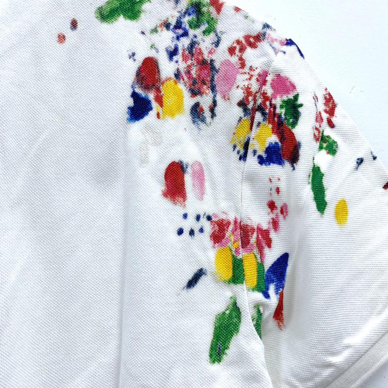 女-水彩網眼半開POLO衫-細節圖6