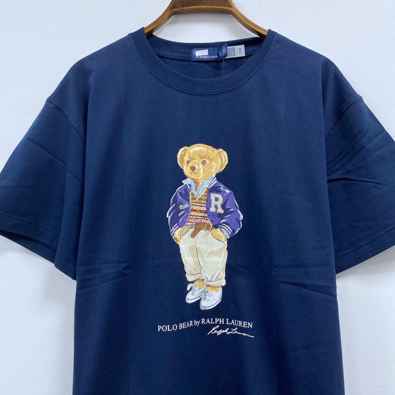 女-可愛熊 繡圓領 T恤-細節圖2