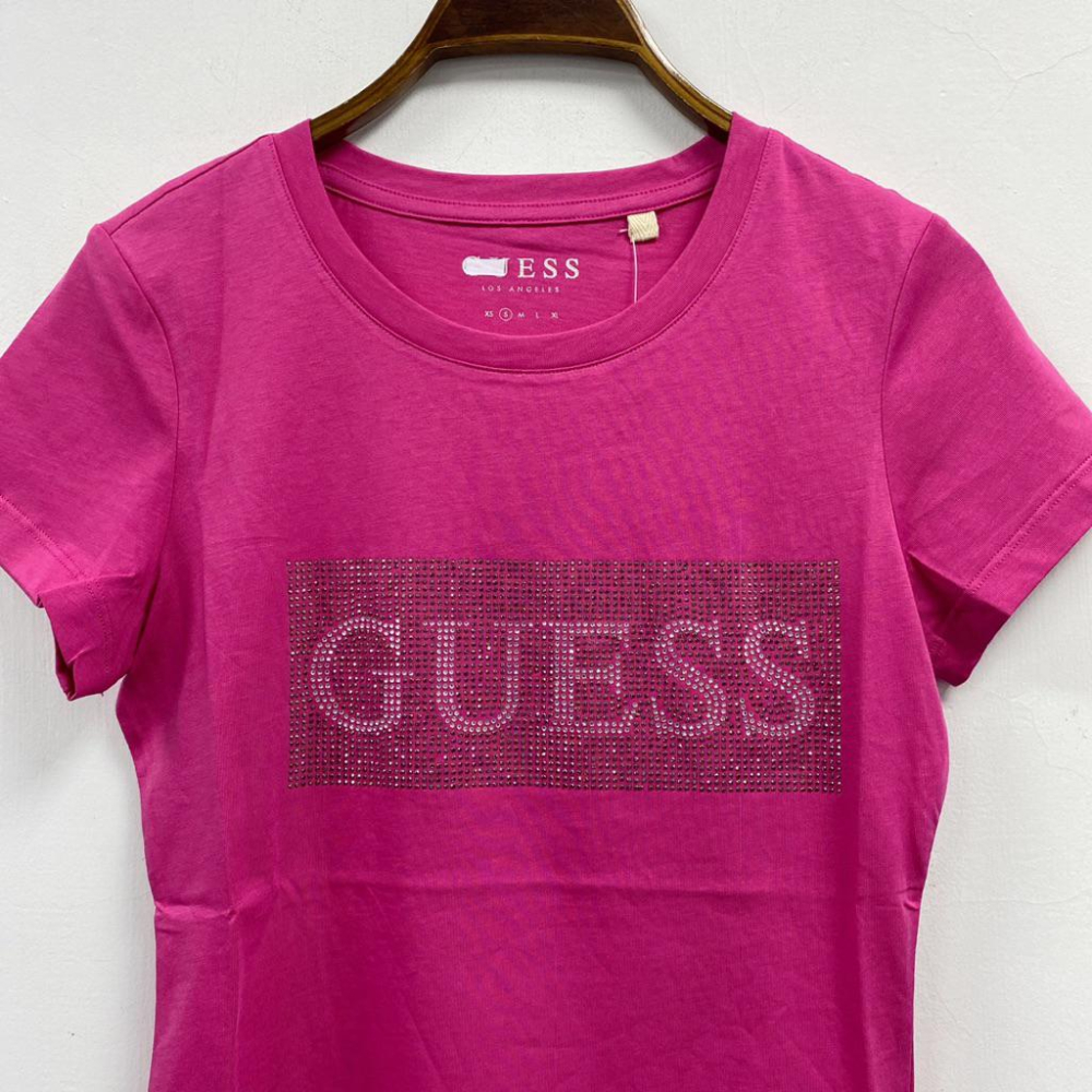 女-GU燙鑽棉質T恤-細節圖5