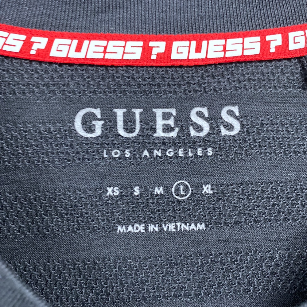 男-GUESS 繡金字 透氣棉T 恤-細節圖4