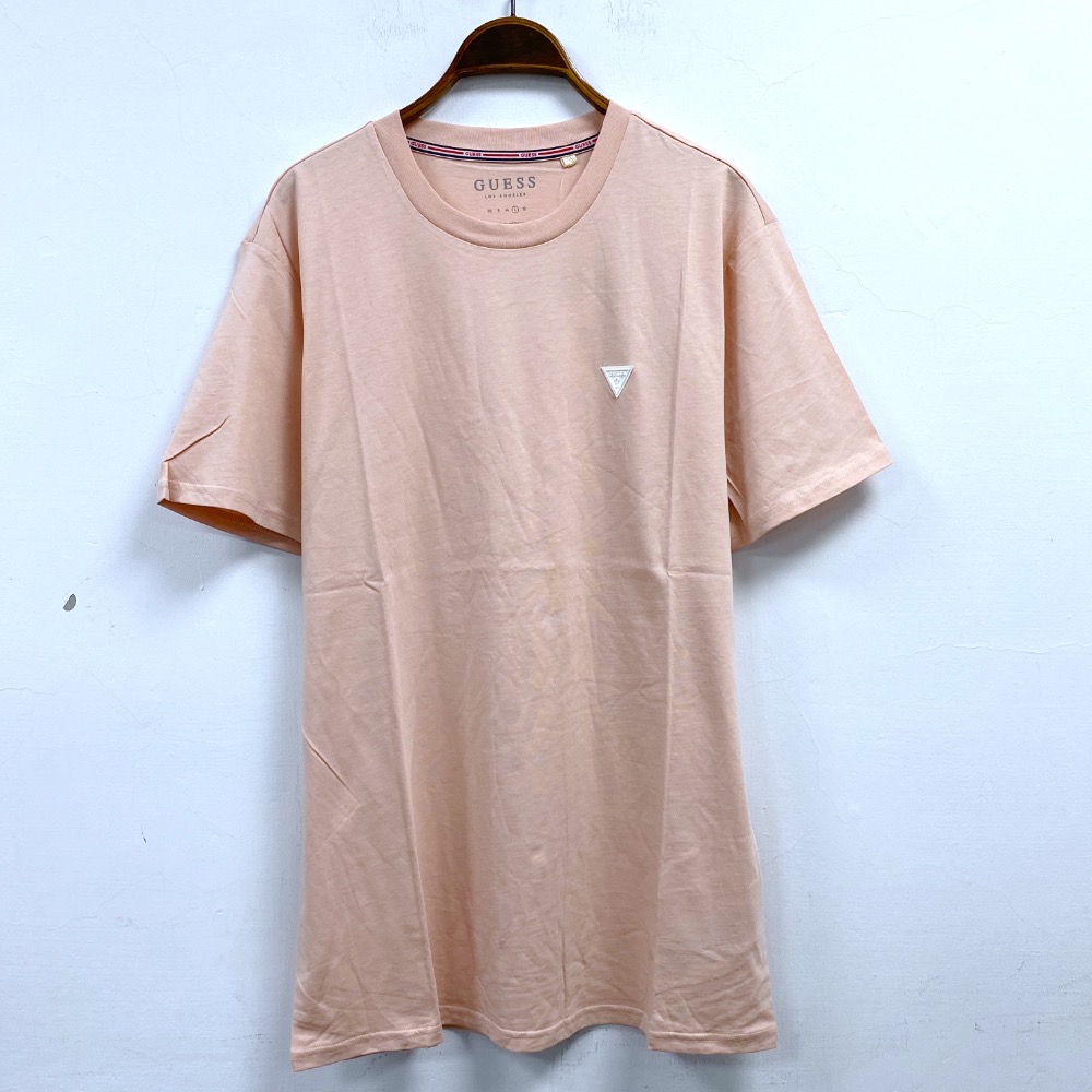 男-GUESS 繡標素色工恤-細節圖7