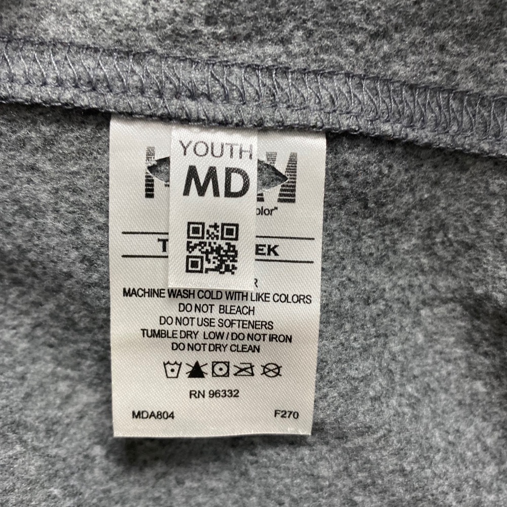 女-T.T 斜肩磨毛圓領大學 T-細節圖4