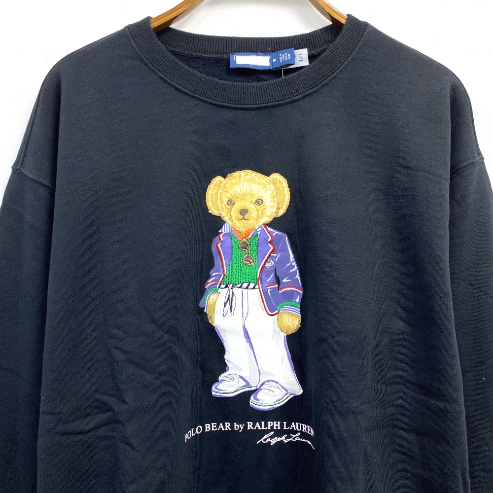 女-可愛熊寬版毛巾布圓領大學 T-細節圖6