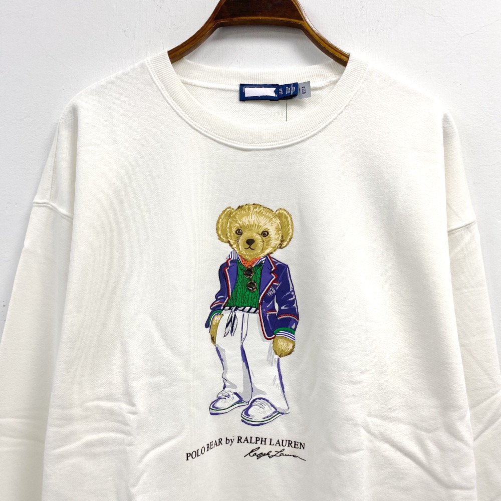 女-可愛熊寬版毛巾布圓領大學 T-規格圖8