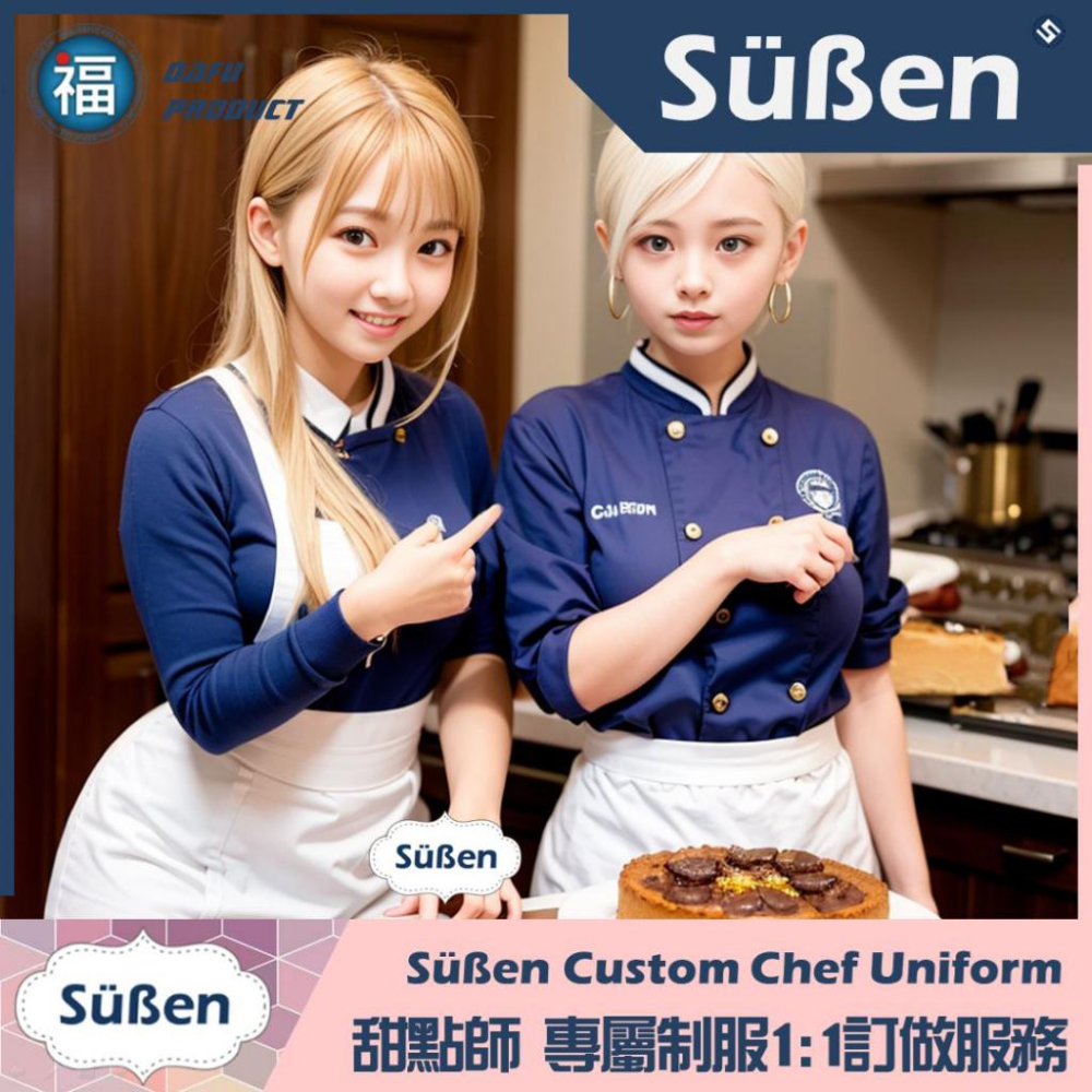 續勝Süßen 甜點師制服 1:1訂做服務 系列A 台灣製造廚師服 廚袍訂作學生制服訂作貴族學校制服 服務生制服餐廳制服-細節圖3