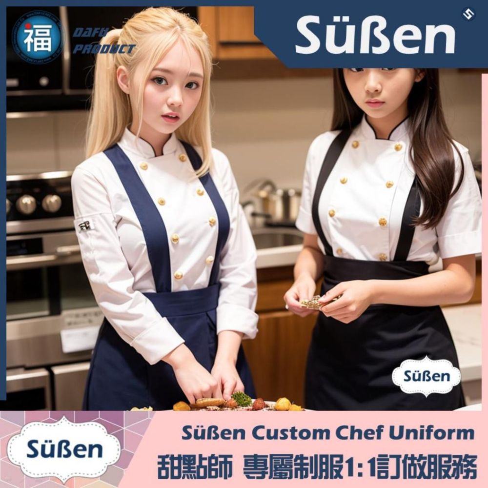 續勝Süßen 甜點師制服 1:1訂做服務 系列A 台灣製造廚師服 廚袍訂作學生制服訂作貴族學校制服 服務生制服餐廳制服-細節圖5