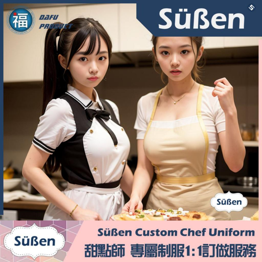 續勝Süßen 甜點師制服 1:1訂做服務 系列A 台灣製造廚師服 廚袍訂作學生制服訂作貴族學校制服 服務生制服餐廳制服-細節圖6