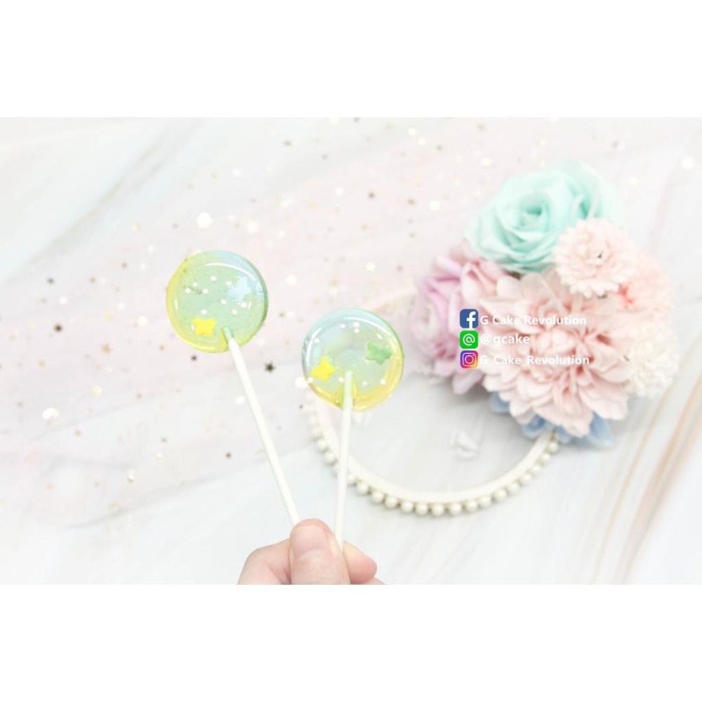 【5連 5cm】星空 棒棒糖【金屬扁圓模】 矽膠不沾模具不黏合金DIY星空糖紙棍星球珊瑚糖愛素糖珠光粉 棒棒糖模 5公分-細節圖6