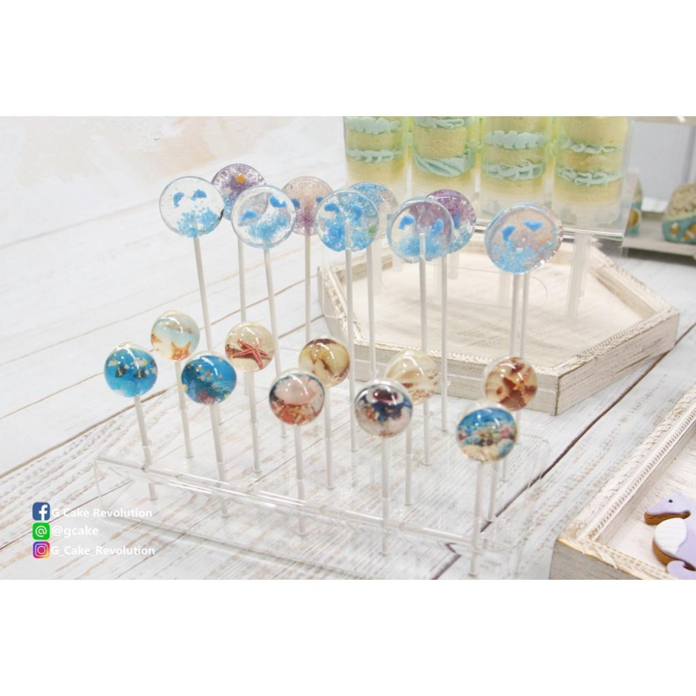星空棒棒糖【夏日海洋沙灘】紙模 3.5cm /2.5cm 2.8模具可參考 星球 星空棒棒糖 水晶棒棒糖 威化紙 糯米紙-細節圖3