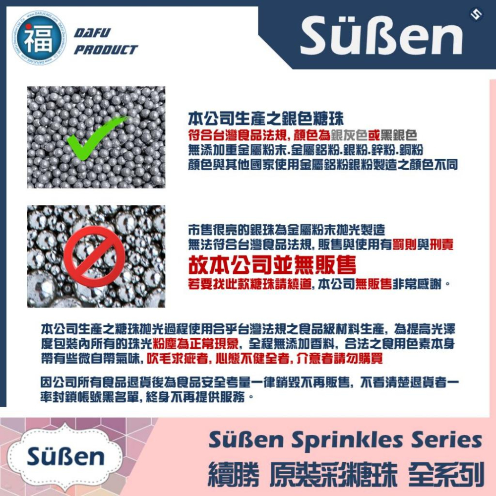 【Suben續勝糖珠】白色4mm 台灣製造現貨 撒在銀珠糖惠爾通Wilton蛋白粉花嘴12色色膏色粉翻糖蛋糕珠光粉-細節圖3