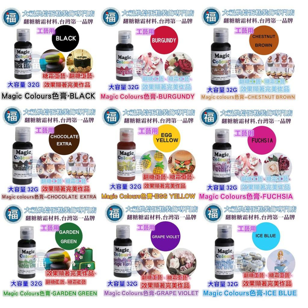 色膏- Blue冰藍 僅蛋糕工藝裝飾使用 參考惠爾通wilton蛋白粉噴筆-細節圖2