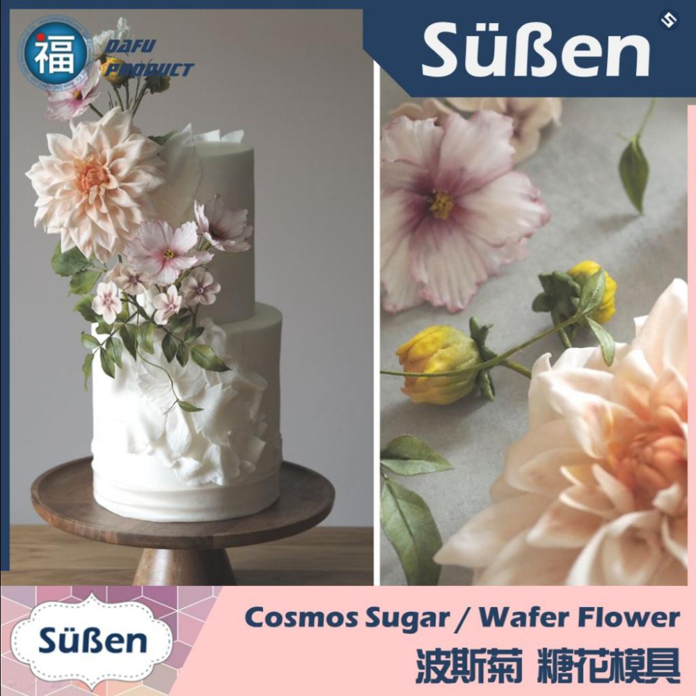 【波斯菊 花脈模矽膠模】【玫瑰花大集合】參考惠爾通Wilton12色膏翻糖泰勒粉刀具小滾刀針筆雕刻刀蛋糕糖霜餅乾 秋櫻-細節圖5