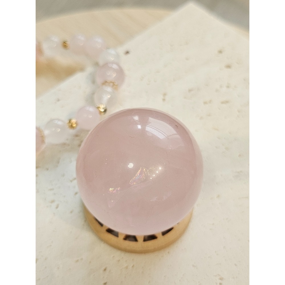 小行星76號夥伴-粉水晶球｜水晶原礦-細節圖2