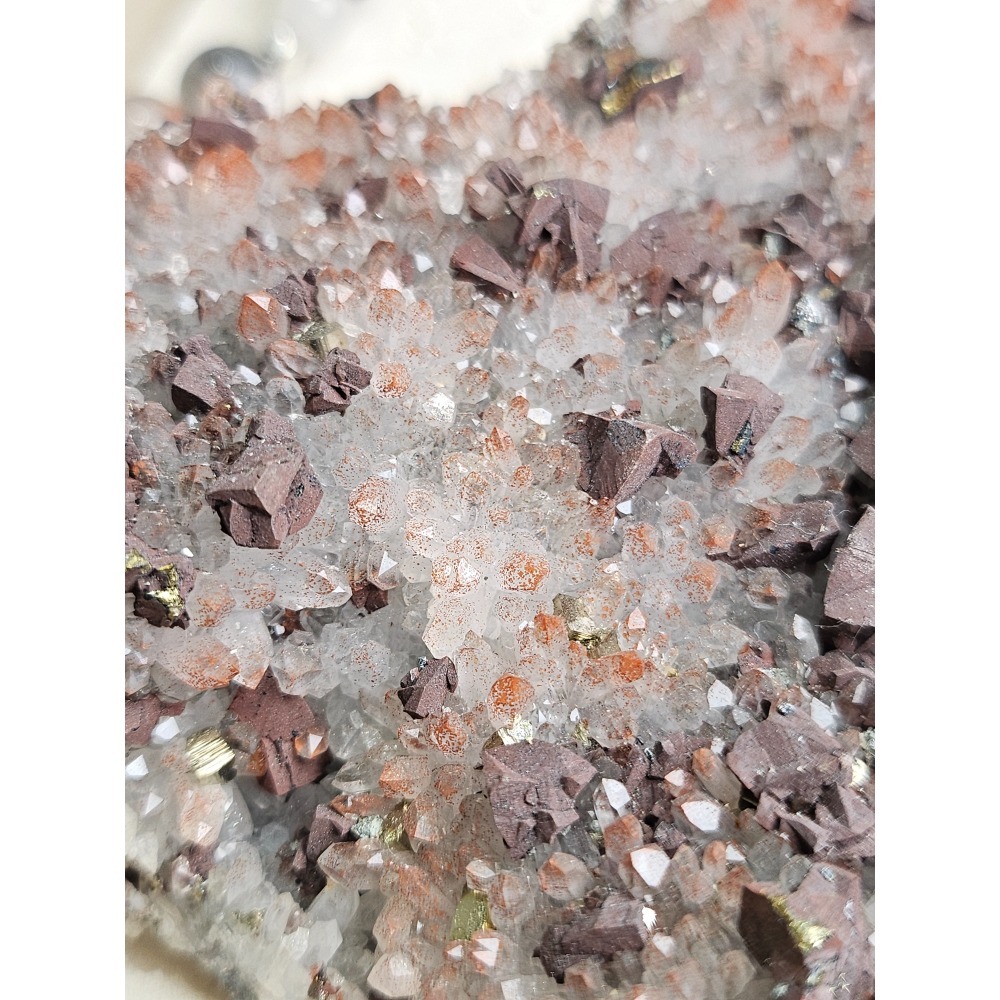 小行星9號夥伴-紅皮白水晶共生黃鐵礦｜水晶原礦-細節圖4