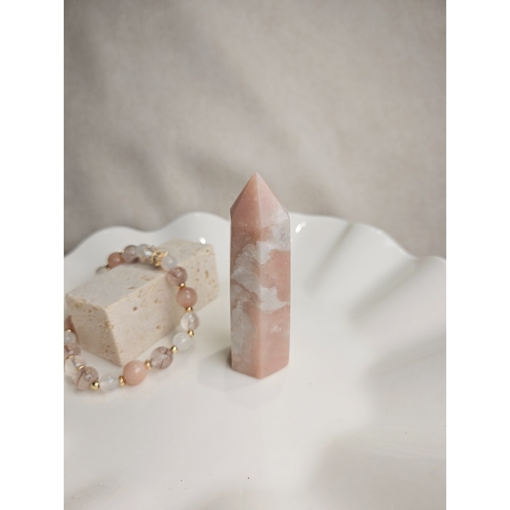 小行星45號夥伴-粉紅蛋白石柱｜水晶原礦-細節圖2