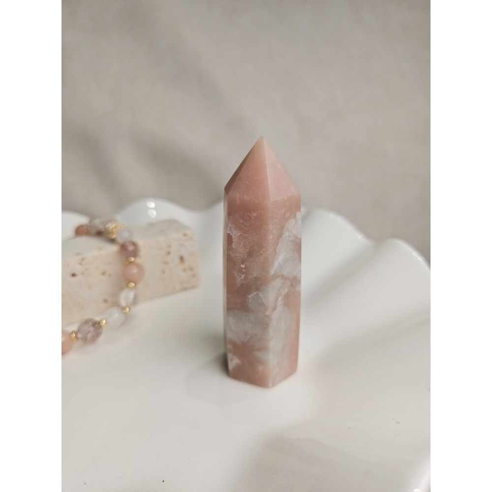 小行星45號夥伴-粉紅蛋白石柱｜水晶原礦-細節圖3