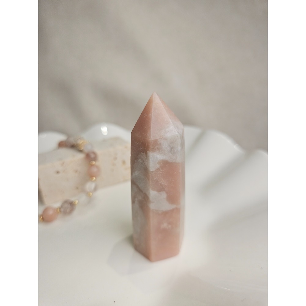 小行星45號夥伴-粉紅蛋白石柱｜水晶原礦-細節圖4