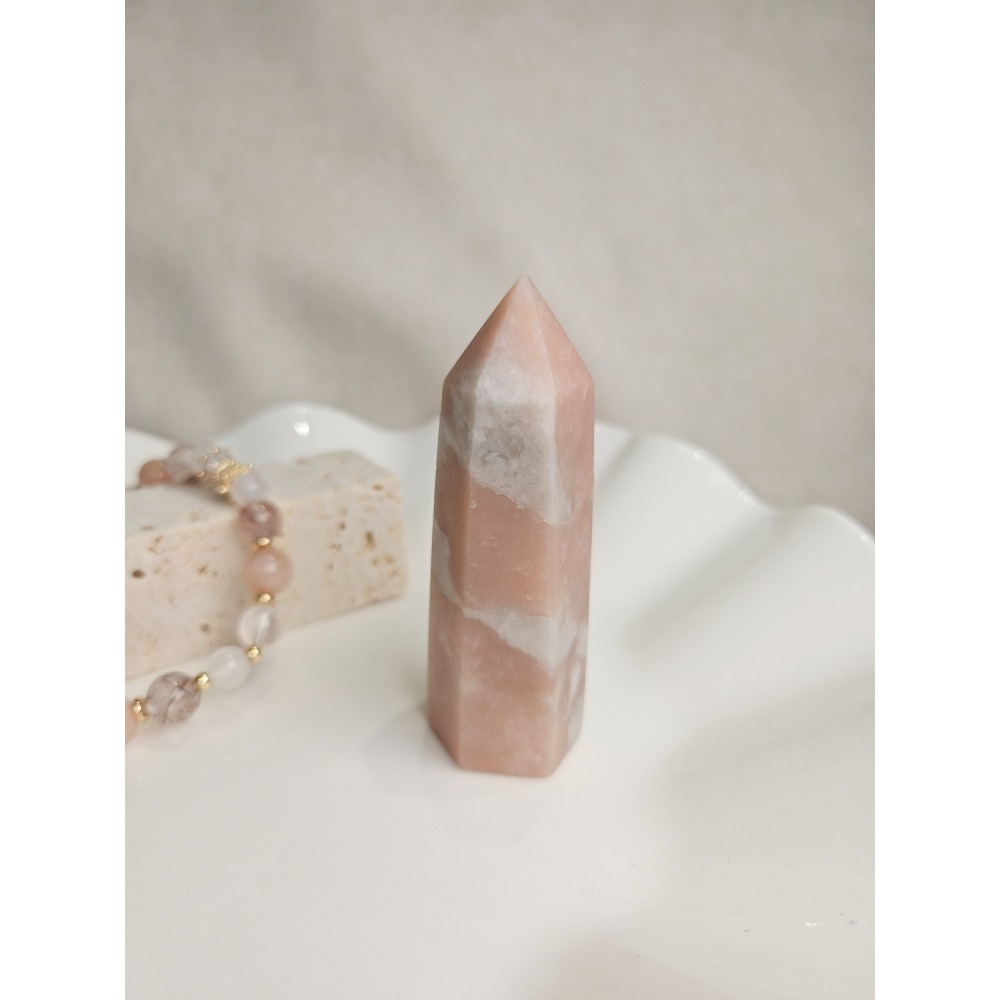 小行星45號夥伴-粉紅蛋白石柱｜水晶原礦-細節圖5