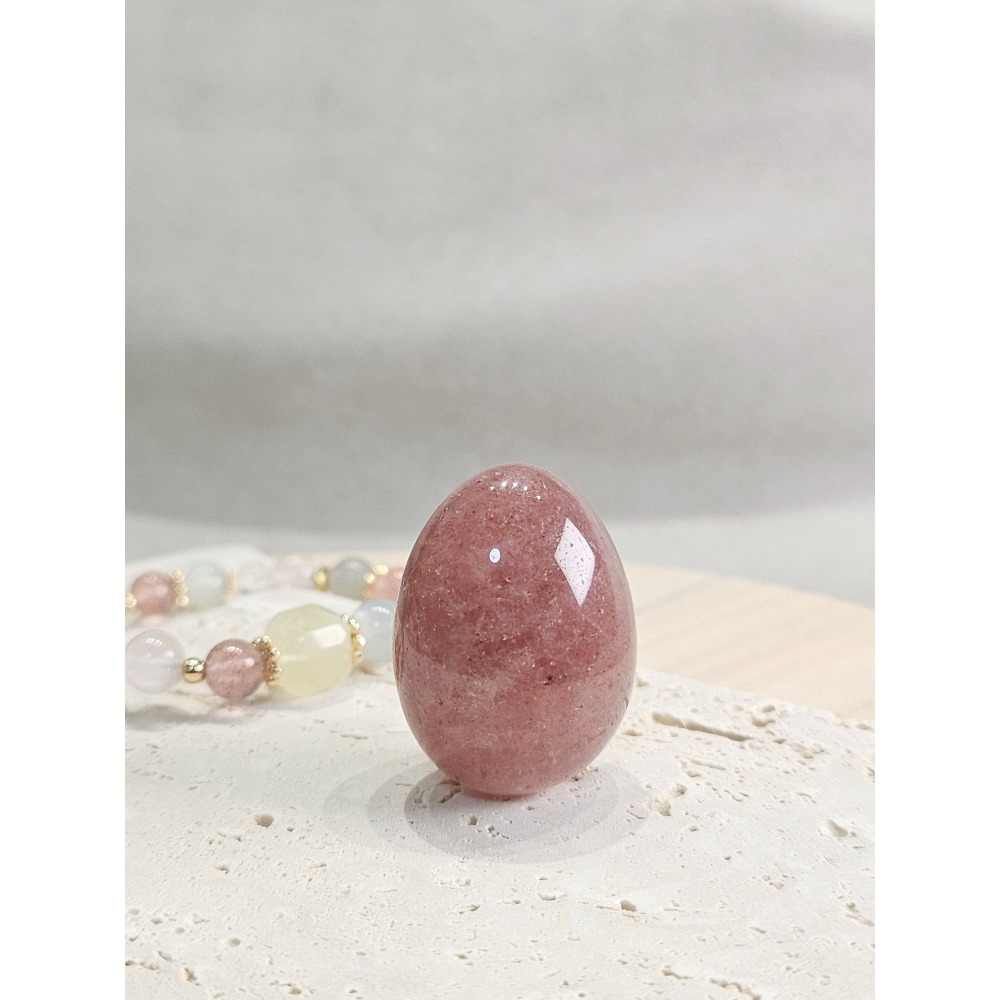 小行星115號夥伴-草莓晶迷你蛋｜水晶原礦-細節圖4