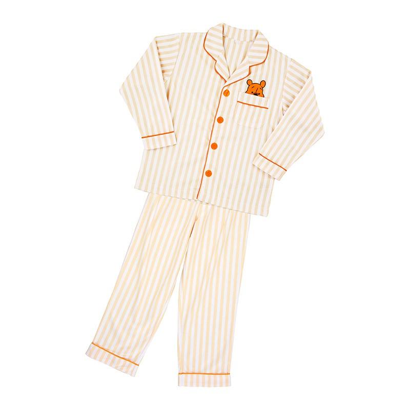 日本迪士尼 兒童睡衣 睡衣 兩件式 維尼 小熊維尼 Pooh 米妮 點點造型 扣子 100 120cm 寢具 現貨-細節圖2