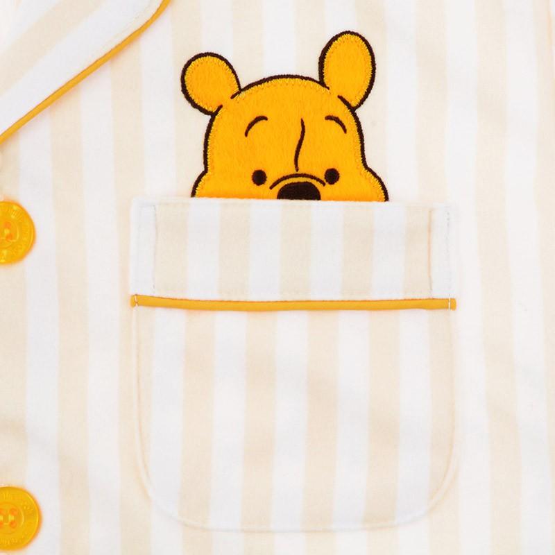 日本迪士尼 兒童睡衣 睡衣 兩件式 維尼 小熊維尼 Pooh 米妮 點點造型 扣子 100 120cm 寢具 現貨-細節圖6