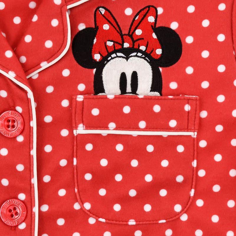 日本迪士尼 兒童睡衣 睡衣 兩件式 維尼 小熊維尼 Pooh 米妮 點點造型 扣子 100 120cm 寢具 現貨-細節圖9
