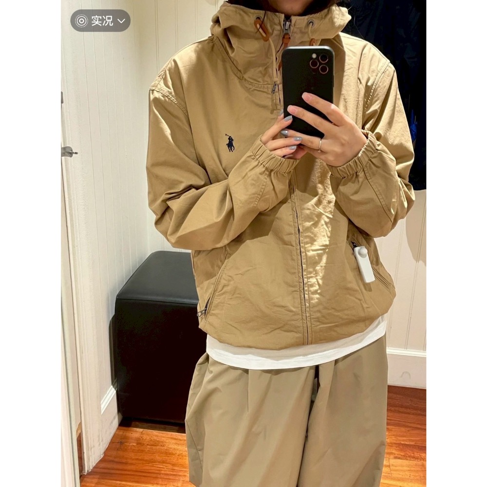Ralph Lauren拉夫勞倫連帽抽繩薄款外套-細節圖3