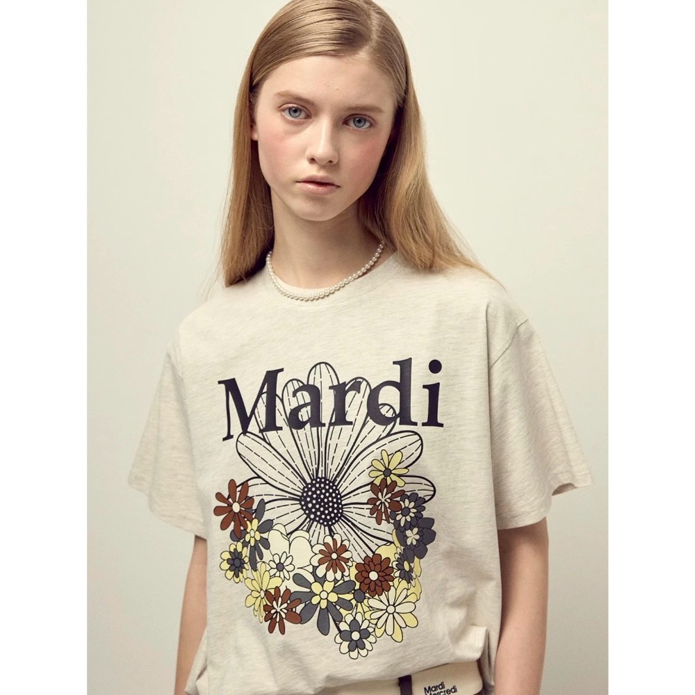 金高銀同款】 mardi 夏日小仙女 韓系雛菊印花純棉短袖-細節圖3