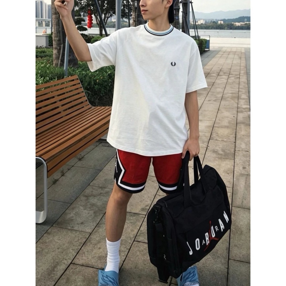 系英倫風＃【聯名合作款Fred Perry beams 聯名款 麥穗刺繡 珠地圓領T恤 男女同款 N554#-細節圖3