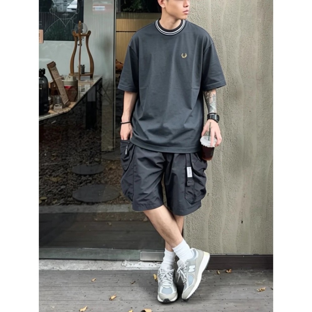 系英倫風＃【聯名合作款Fred Perry beams 聯名款 麥穗刺繡 珠地圓領T恤 男女同款 N554#-細節圖6