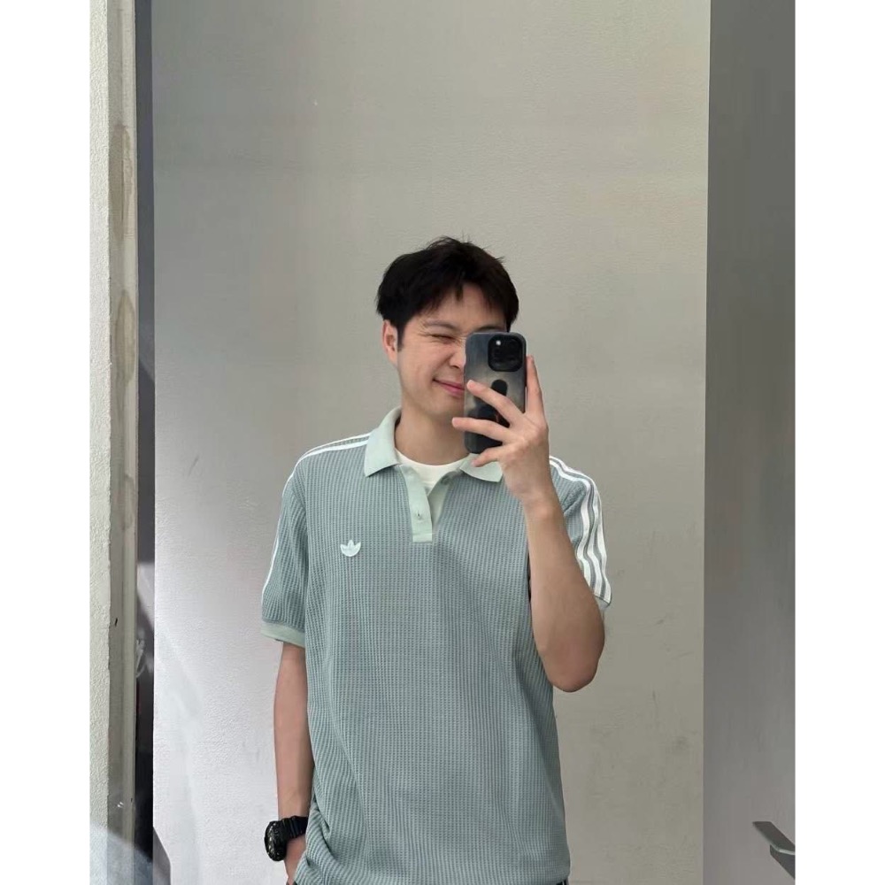 Adidas 校園風華夫格polo-細節圖6