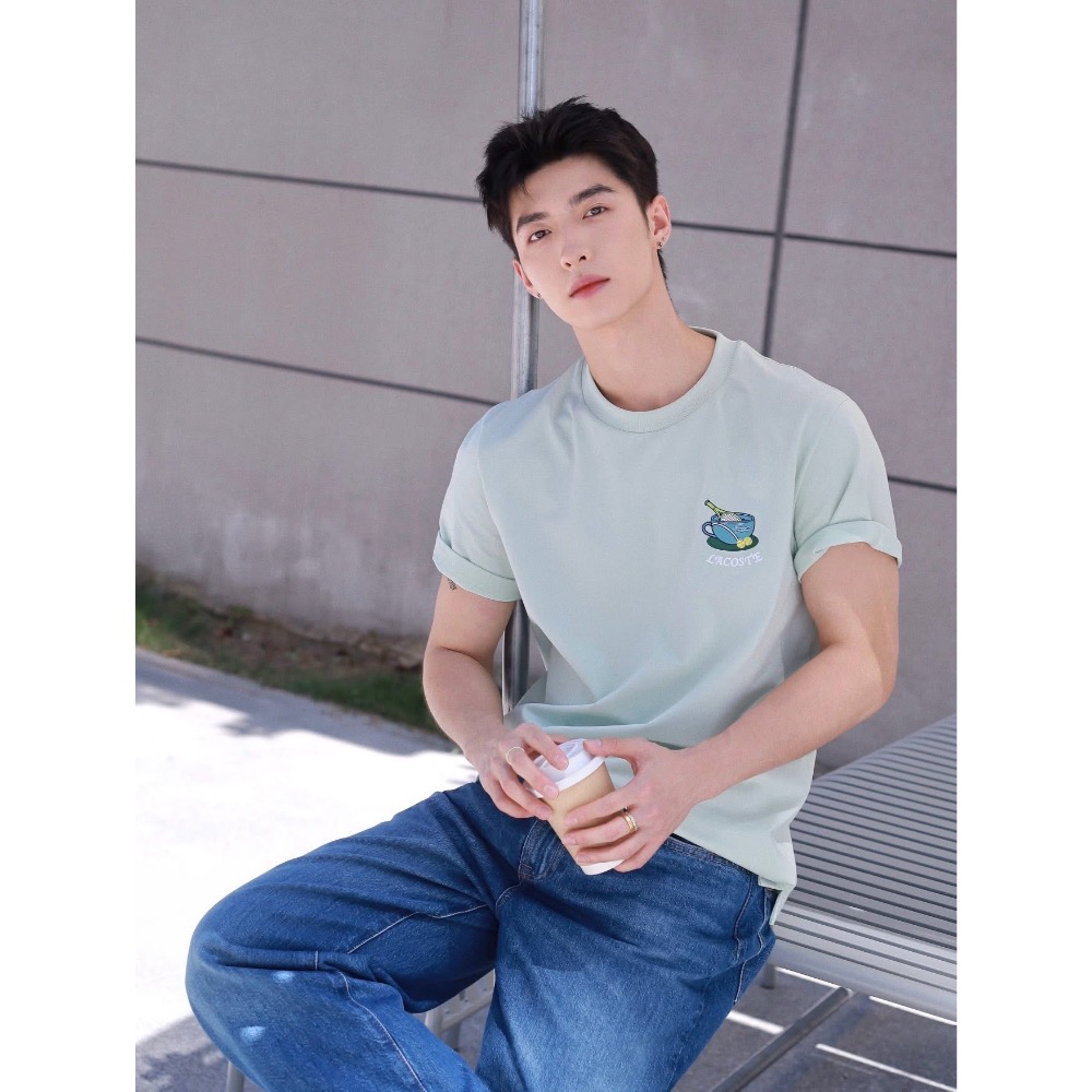 2026夏季新款趣味簡約LOGO短袖圓領雲感T恤男女同款Lacoste-細節圖2
