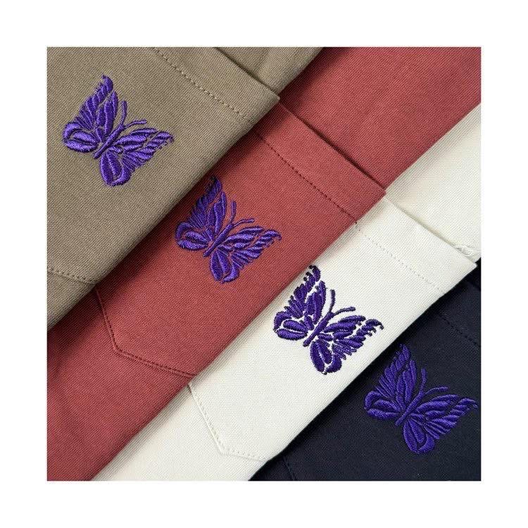 🦋日潮復古#【26ss新款】Needles 口袋蝴蝶刺繡Logo 短袖T恤 男女同款-細節圖2