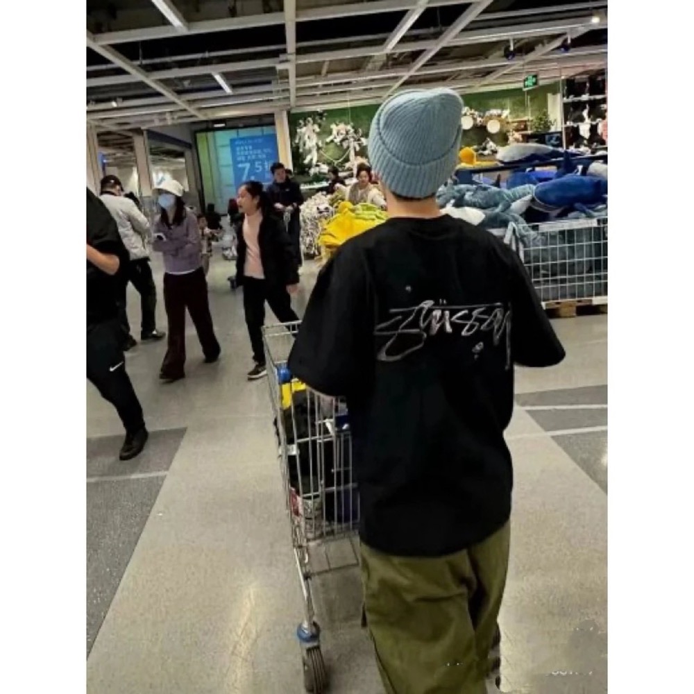 Stussy 液態水銀  Logo棉短袖T恤 男女同款-細節圖2