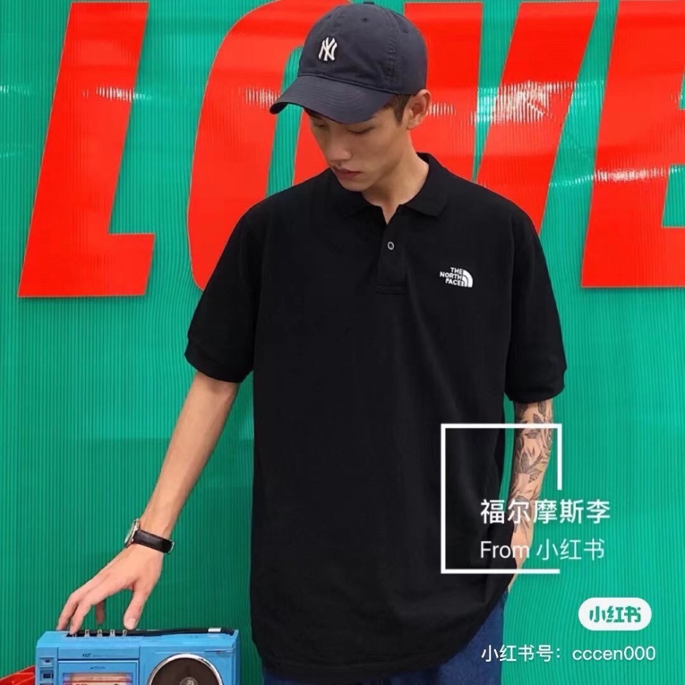 今年夏天很少他們家的直接福利到底 TNF polo夏季翻領𝗽𝗼𝗹𝗼衫短袖𝗧恤/男女同款.-細節圖2