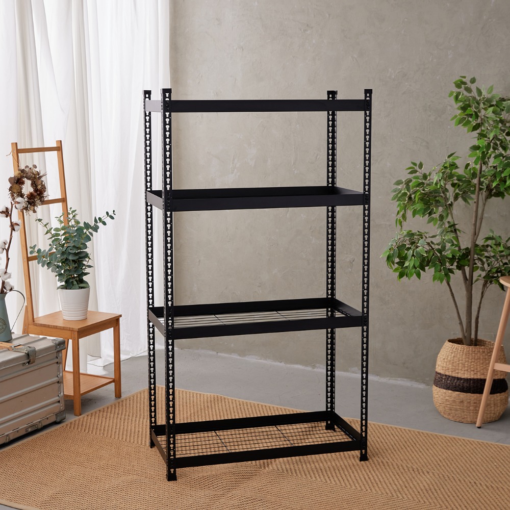 優米設計🚚台灣製 角鋼 四層免螺絲角鋼架1836/ 四層中型 網片 鐵架 角鋼架 收納層架 置物架-細節圖2