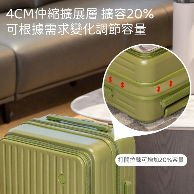 檢驗優良 全新款 1:9開 側開口行李箱 側開行李箱 登機箱 旅行箱 輕便彈簧減震剎車輪靜音輪可擴展大容量密碼鎖-細節圖5
