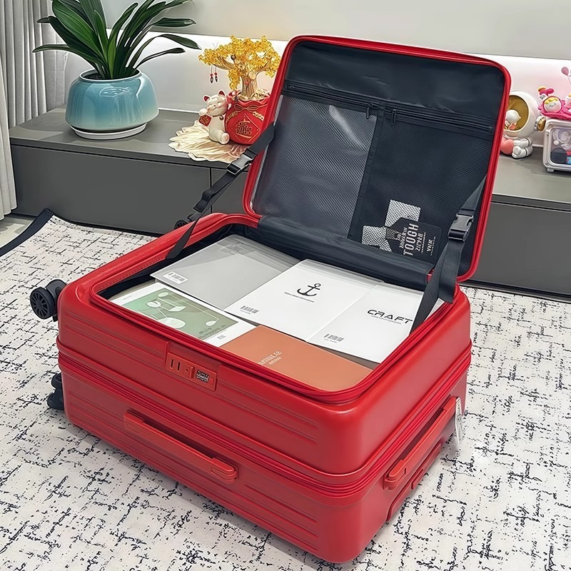 檢驗優良 全新款 1:9開 側開口行李箱 側開行李箱 登機箱 旅行箱 輕便彈簧減震剎車輪靜音輪可擴展大容量密碼鎖-規格圖7