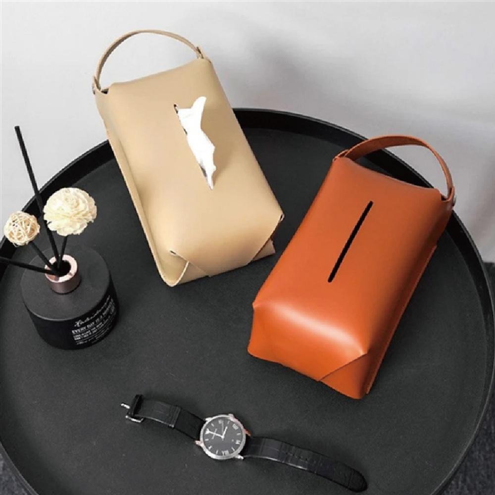 【ENJOY LIFE】 掛式皮革面紙套 兩色可選 面紙套 汽車面紙盒 面紙盒 懸掛面紙盒 車用衛生紙盒 皮革面紙盒-細節圖6