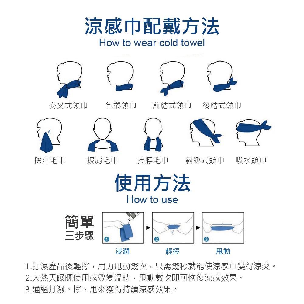 【ENJOY LIFE】 吸濕降溫急速涼感巾 冰涼巾 涼感巾 降溫毛巾 運動毛巾 馬拉松 路跑 健身毛巾 魔術冰巾-細節圖8