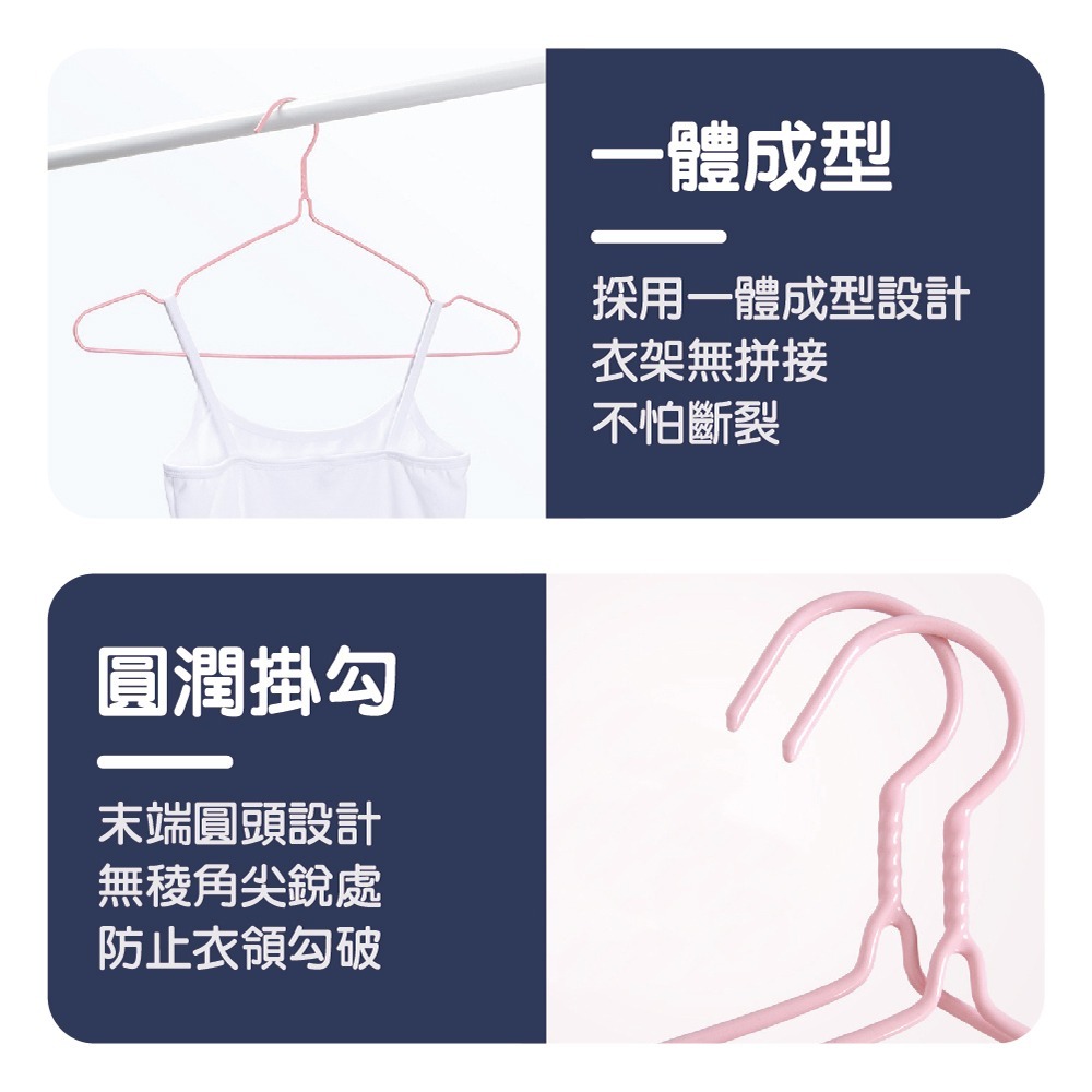 【ENJOY LIFE】 浸塑繽彩無痕衣架 衣架 防滑衣架 覆膜衣架 防滑衣架 成人衣架 兒童衣架 生活-細節圖2