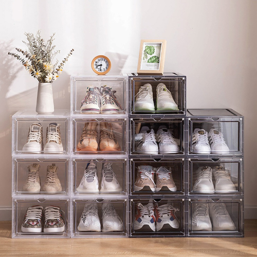 【ENJOY LIFE】摺疊組合式硬質鞋盒 鞋盒 磁吸鞋盒 球鞋收納 球鞋收納展示盒 球鞋收納箱 正開