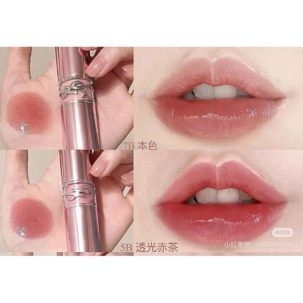 栗子美妝🌰｜YSL 全新 專櫃中文標 情挑誘光潤唇膏 情挑誘光水唇膏 5B 7B 80 122 154 粉圓管 粉銀管-細節圖7