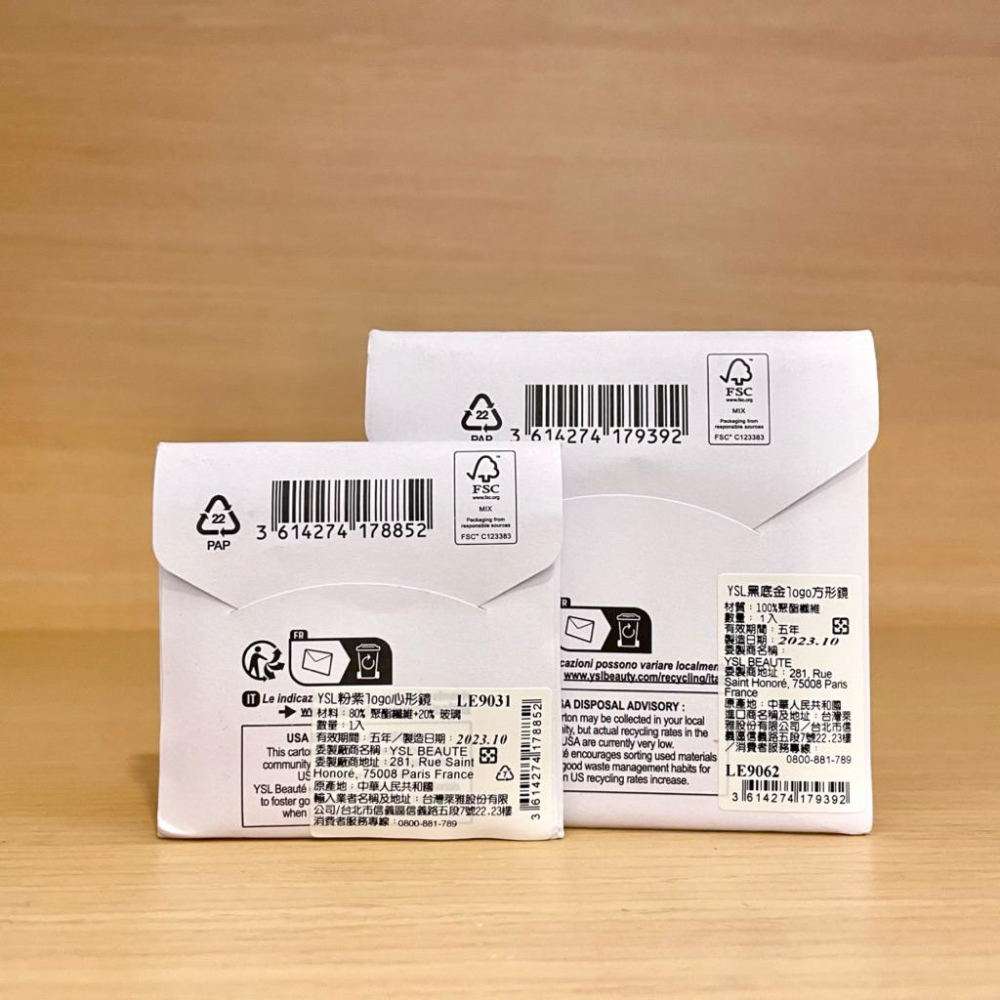 栗子美妝🌰｜YSL 黑底金LOGO方形鏡 粉紫logo心形鏡 奢華銀框方形鏡 隨身鏡 補妝鏡 聖羅蘭 專櫃化妝鏡-細節圖2