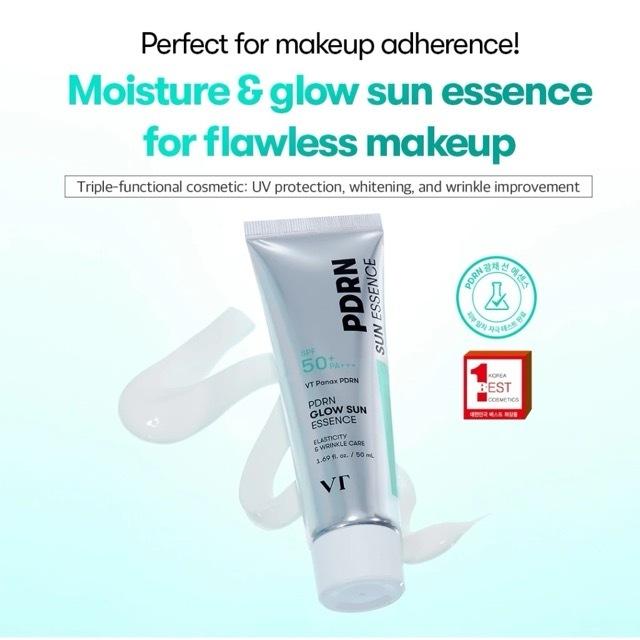 栗子美妝🌰｜台灣現貨 VT COSMETICS 素肌感防曬精華 50ml Vegan配方 防曬乳 PDRN 韓國防曬乳-細節圖3